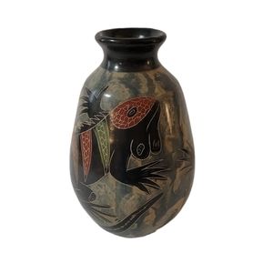 Juan Jimenez? Pottery Vase Bearded Dragon